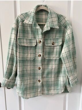 Nasty Gal Collection Vintage/Rare Oversized Button-Down Plaid Shacket Size Small